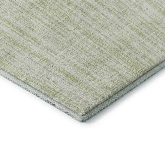 Mint Green And Ivory Striped Washable Area Rug With UV Protection Photo 8