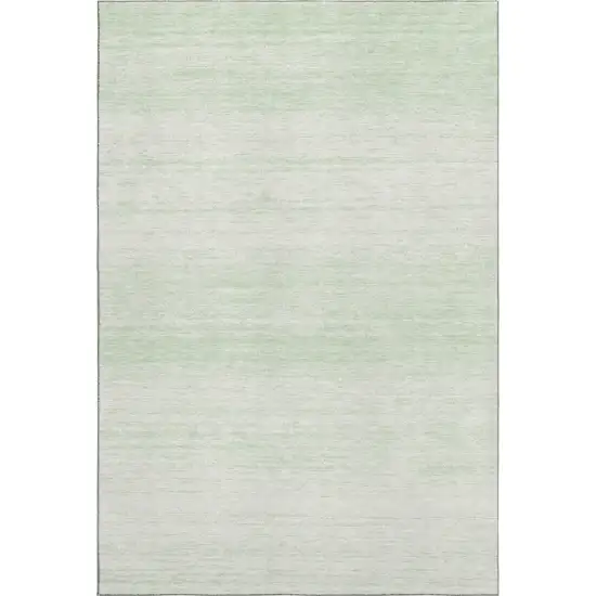 Mint Green And Ivory Striped Washable Area Rug With UV Protection Photo 1