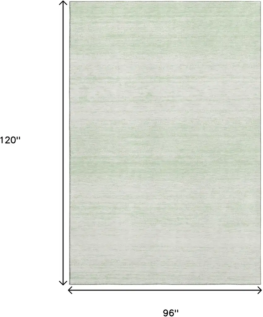 Mint Green And Ivory Striped Washable Area Rug With UV Protection Photo 3