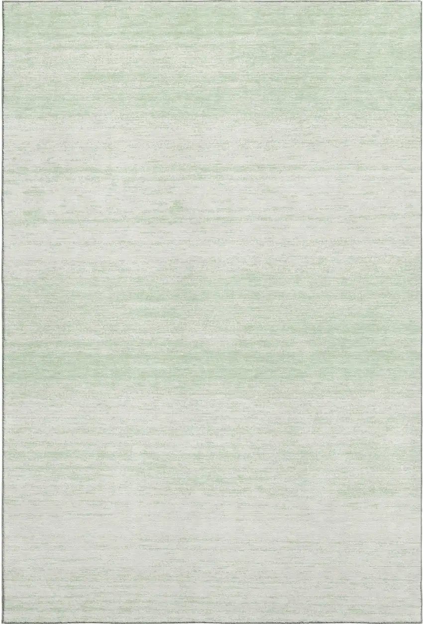 Mint Green And Ivory Striped Washable Area Rug With UV Protection Photo 1