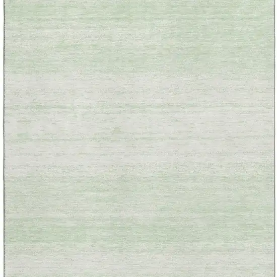 Mint Green And Ivory Striped Washable Area Rug With UV Protection Photo 3