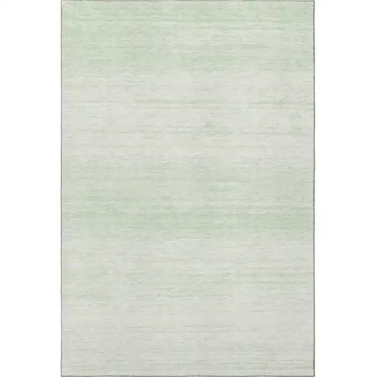 Mint Green And Ivory Striped Washable Area Rug With UV Protection Photo 4