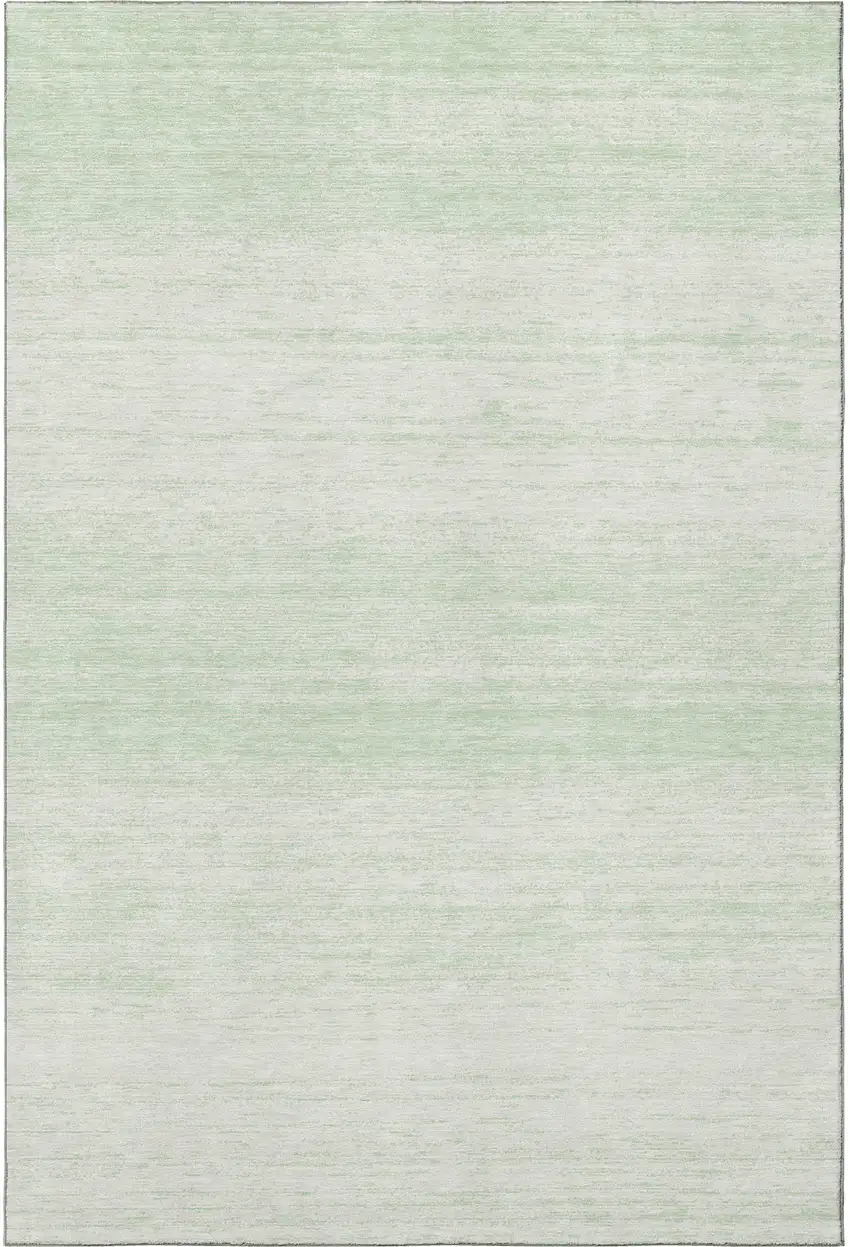 Mint Green And Ivory Striped Washable Area Rug With UV Protection Photo 4