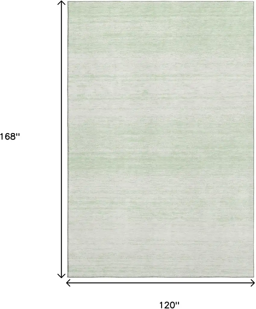 Mint Green And Ivory Striped Washable Area Rug With UV Protection Photo 3
