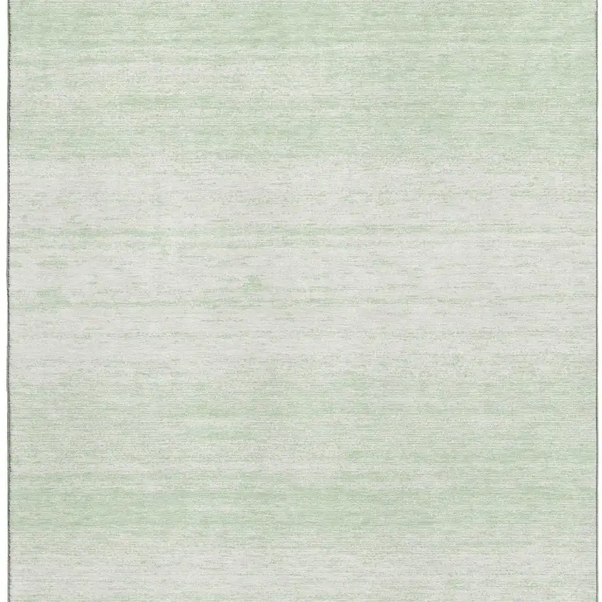 Mint Green And Ivory Striped Washable Area Rug With UV Protection Photo 4