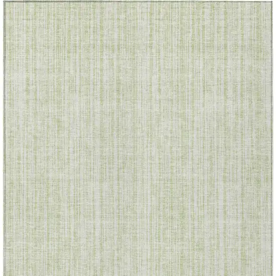 Mint Green And Ivory Striped Washable Indoor Outdoor Area Rug Photo 5