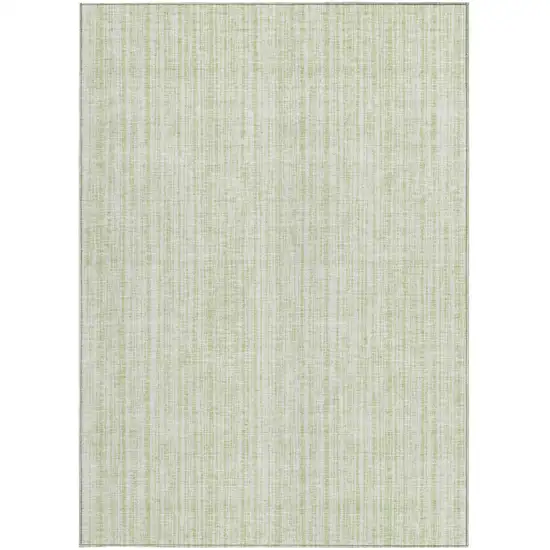 Mint Green And Ivory Striped Washable Indoor Outdoor Area Rug Photo 6