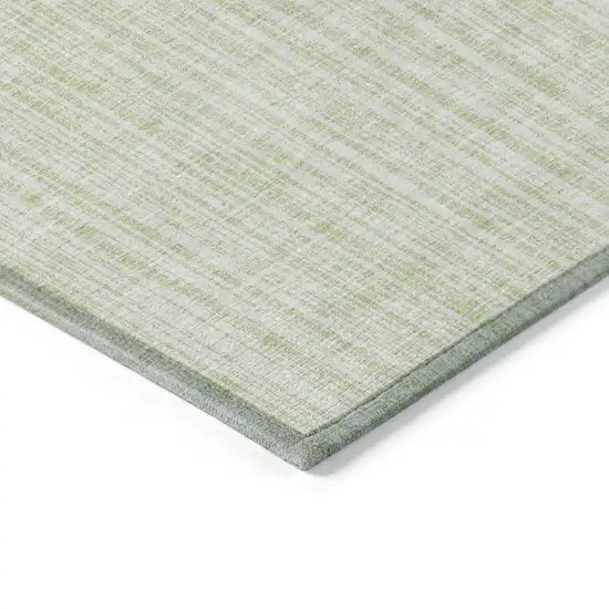 Mint Green And Ivory Striped Washable Indoor Outdoor Area Rug Photo 3