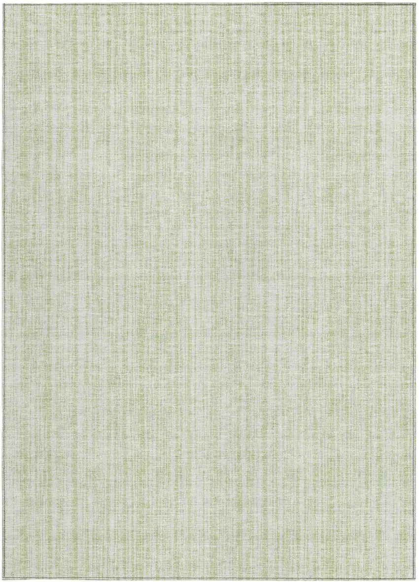 Mint Green And Ivory Striped Washable Indoor Outdoor Area Rug Photo 7