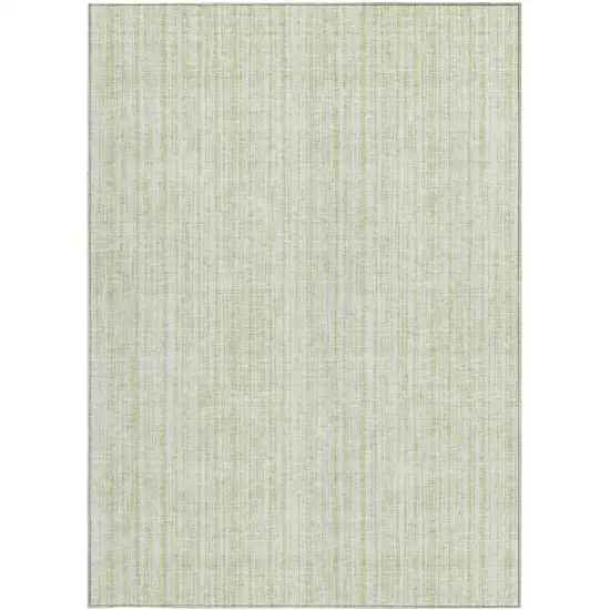 Mint Green And Ivory Striped Washable Indoor Outdoor Area Rug Photo 7