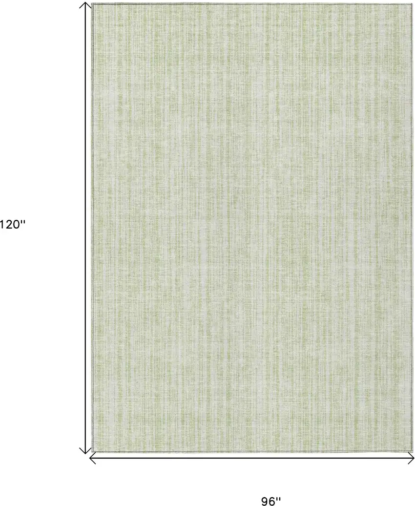 Mint Green And Ivory Striped Washable Indoor Outdoor Area Rug Photo 3