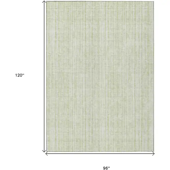Mint Green And Ivory Striped Washable Indoor Outdoor Area Rug Photo 3