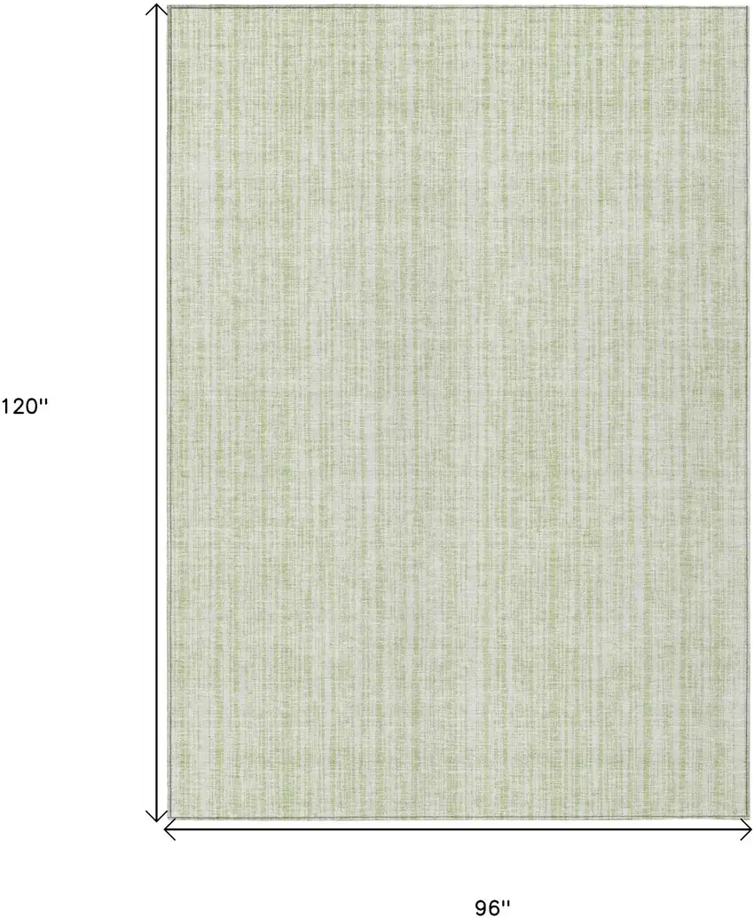 Mint Green And Ivory Striped Washable Indoor Outdoor Area Rug Photo 3