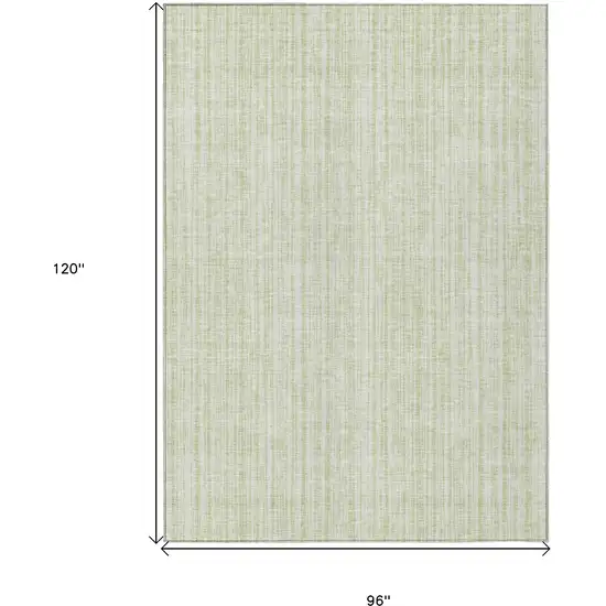 Mint Green And Ivory Striped Washable Indoor Outdoor Area Rug Photo 3