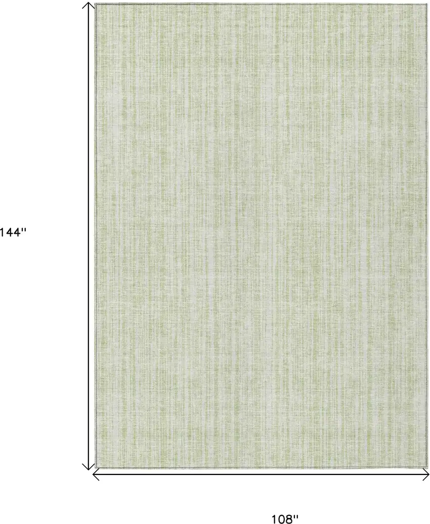 Mint Green And Ivory Striped Washable Indoor Outdoor Area Rug Photo 3