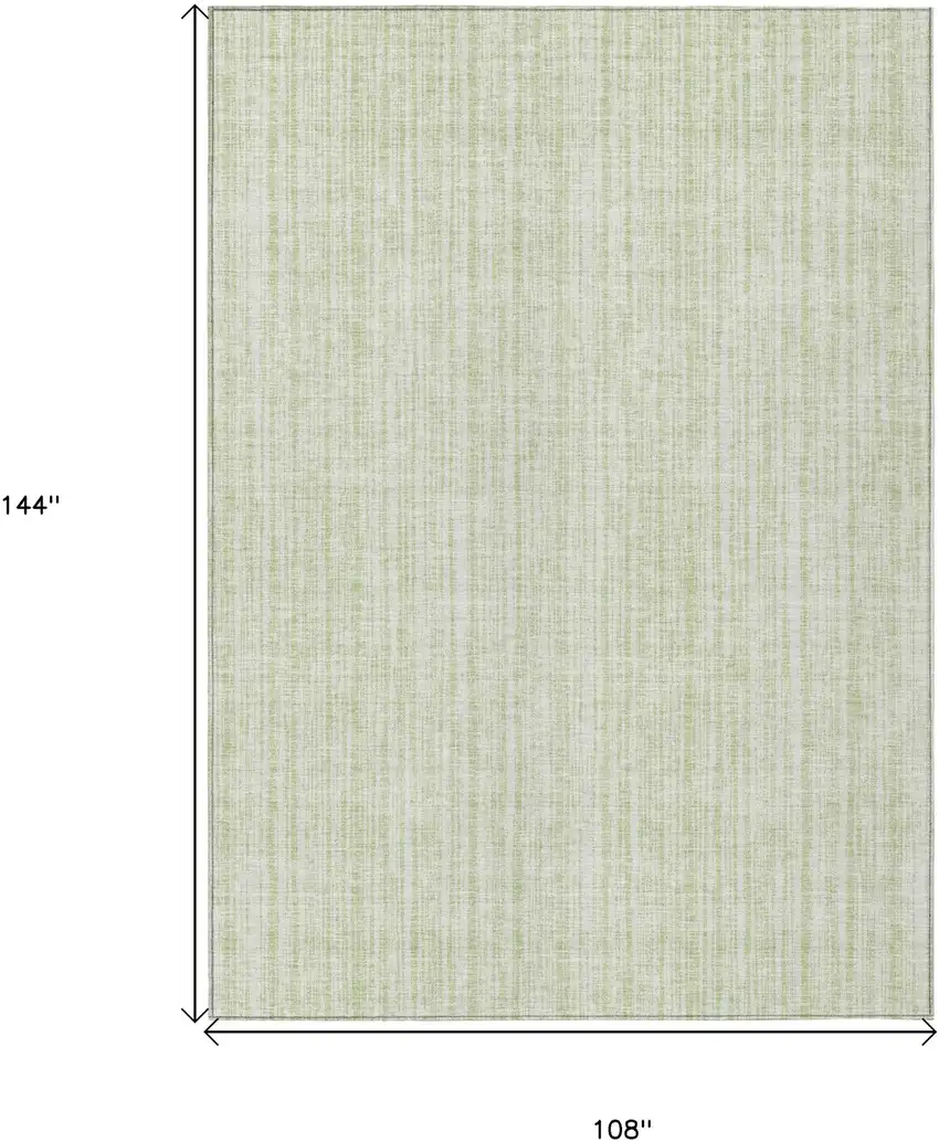 Mint Green And Ivory Striped Washable Indoor Outdoor Area Rug Photo 3