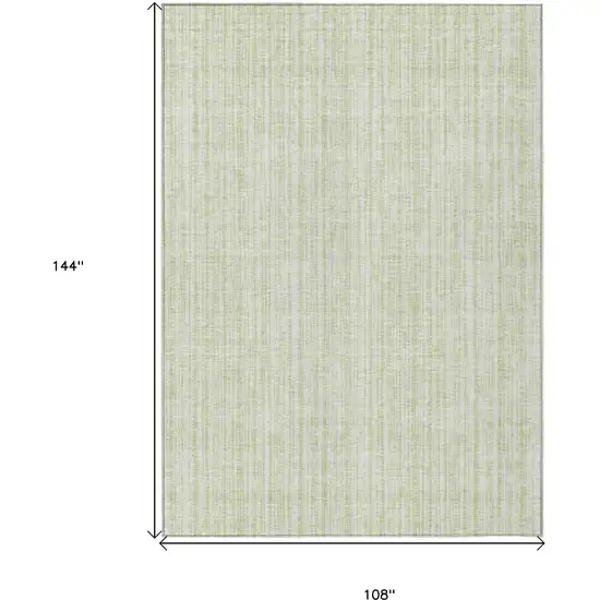 Mint Green And Ivory Striped Washable Indoor Outdoor Area Rug Photo 3