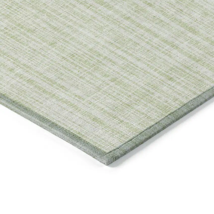 Mint Green And Ivory Striped Washable Indoor Outdoor Area Rug Photo 3