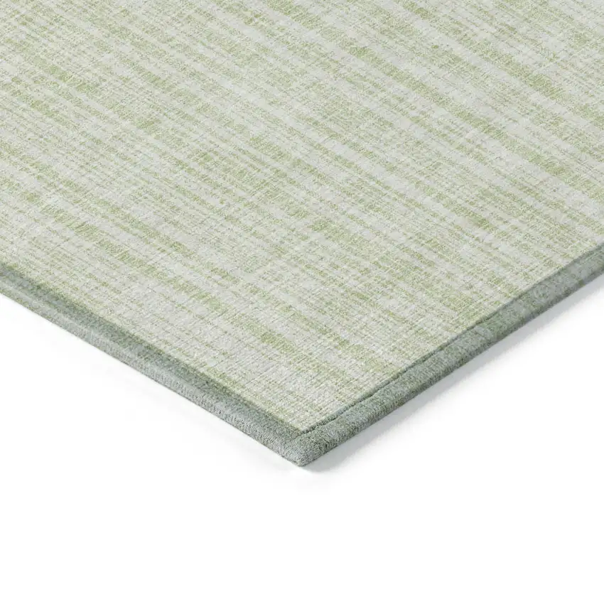 Mint Green And Ivory Striped Washable Indoor Outdoor Area Rug Photo 3