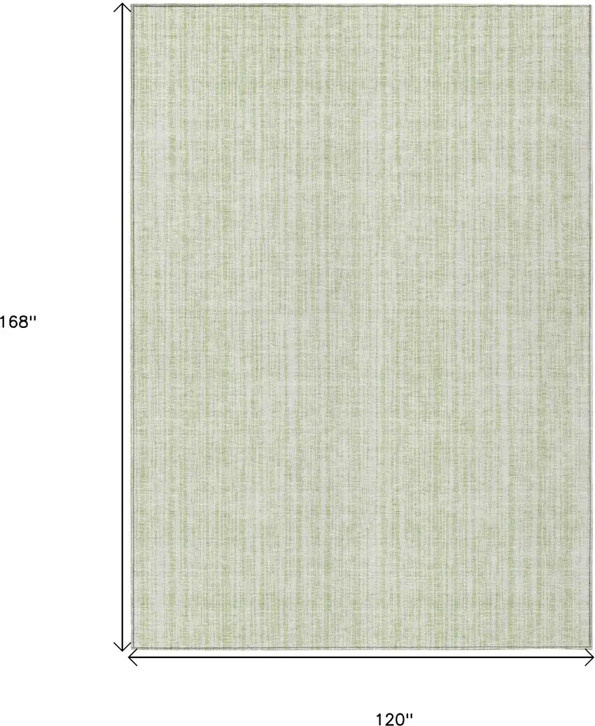 Mint Green And Ivory Striped Washable Indoor Outdoor Area Rug Photo 3
