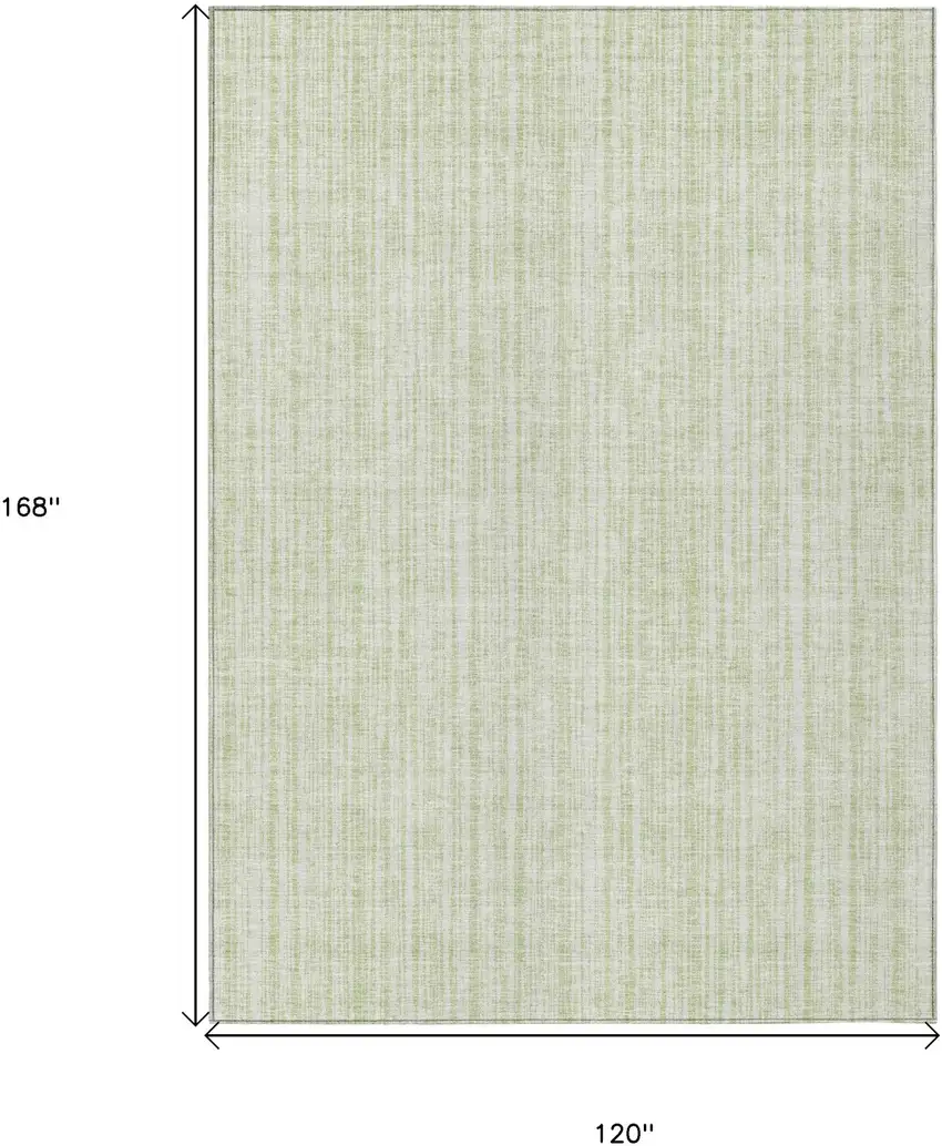 Mint Green And Ivory Striped Washable Indoor Outdoor Area Rug Photo 3