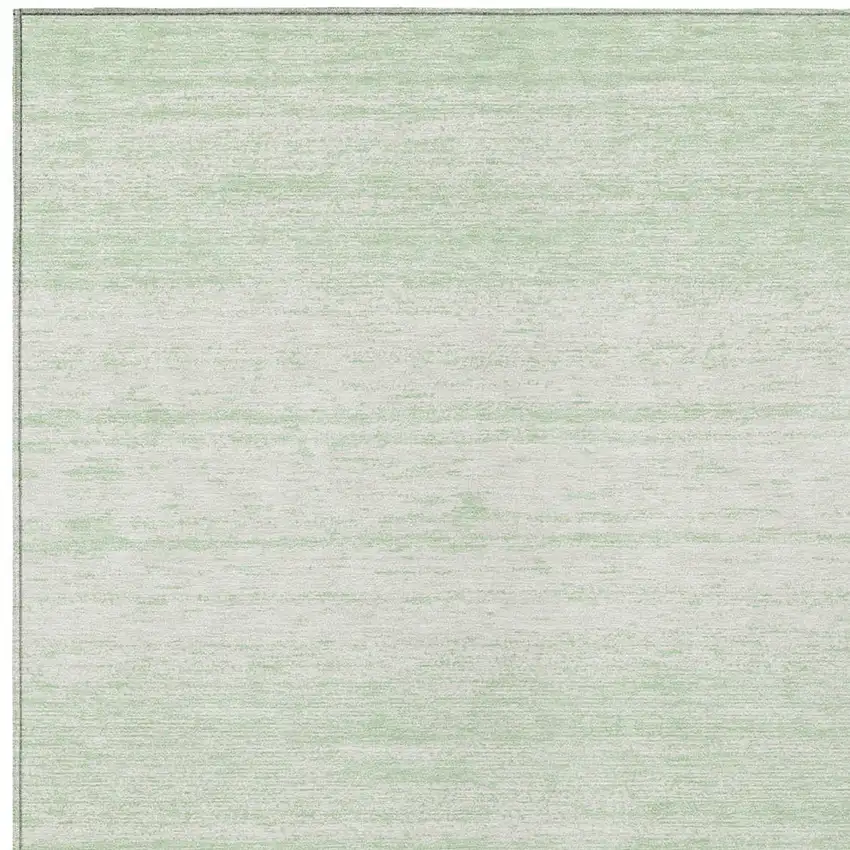 Mint Green And Ivory Striped Washable Indoor Outdoor Area Rug Photo 6