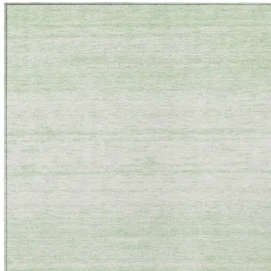 Mint Green And Ivory Striped Washable Indoor Outdoor Area Rug Photo 6