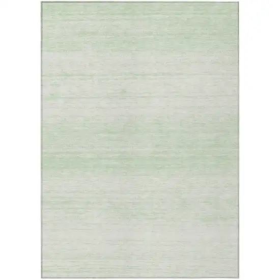 Mint Green And Ivory Striped Washable Indoor Outdoor Area Rug Photo 2