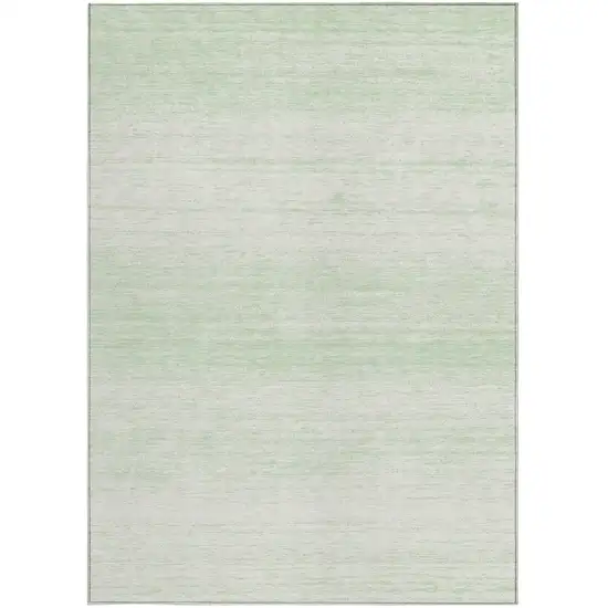 Mint Green And Ivory Striped Washable Indoor Outdoor Area Rug Photo 7