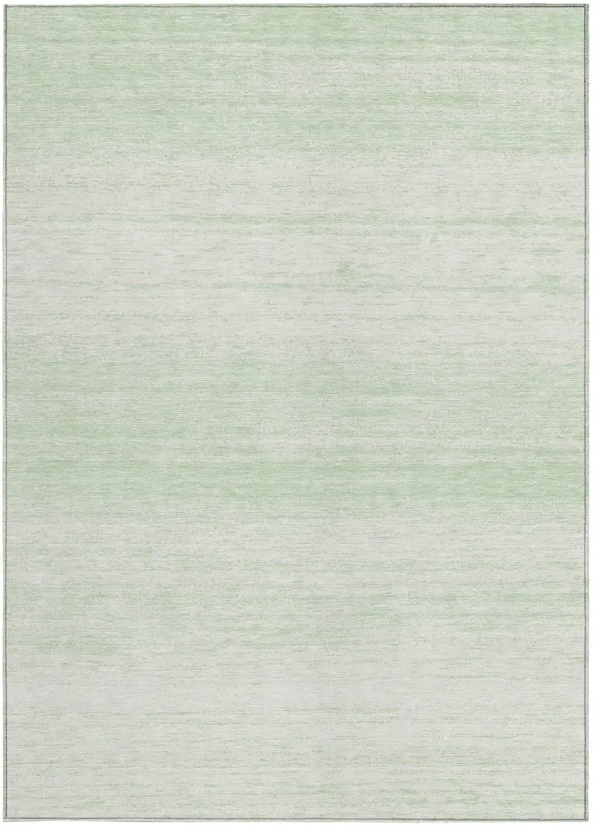 Mint Green And Ivory Striped Washable Indoor Outdoor Area Rug Photo 7