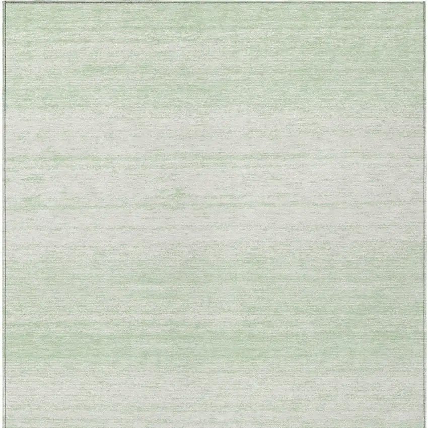 Mint Green And Ivory Striped Washable Indoor Outdoor Area Rug Photo 7