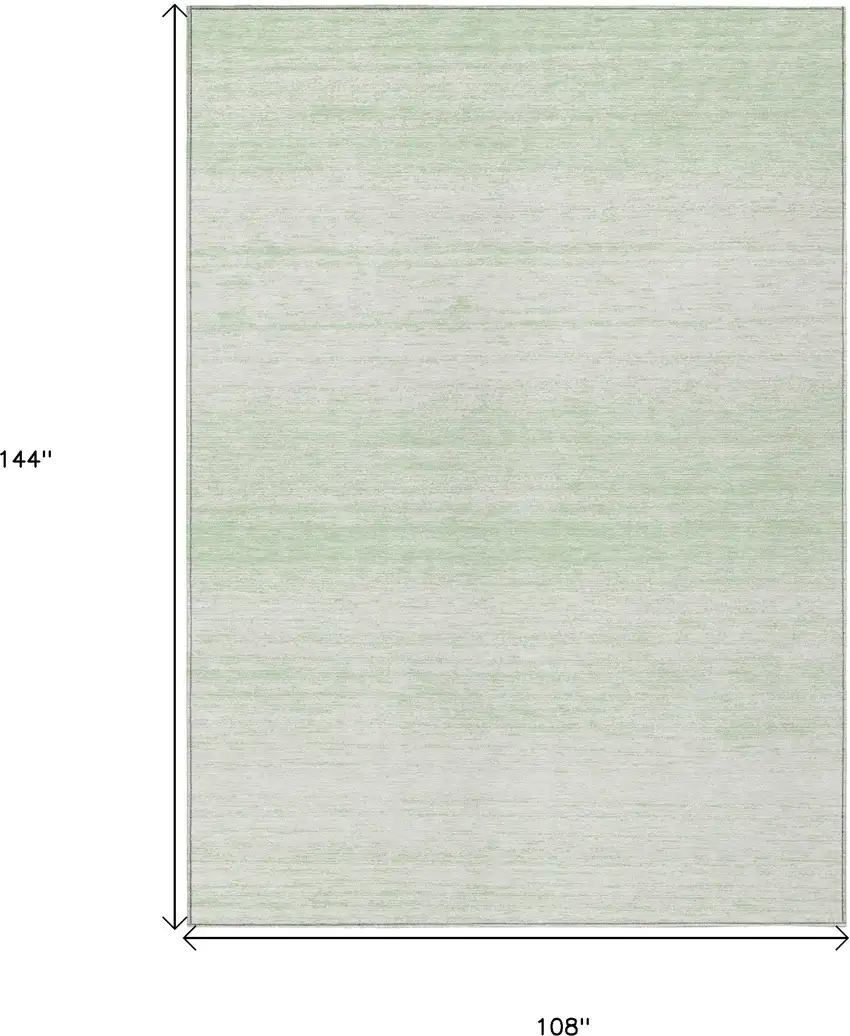 Mint Green And Ivory Striped Washable Indoor Outdoor Area Rug Photo 3