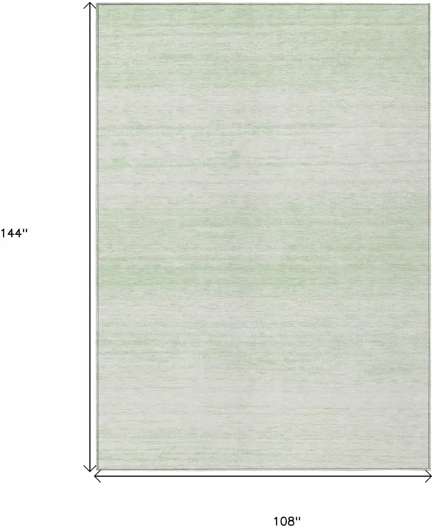 Mint Green And Ivory Striped Washable Indoor Outdoor Area Rug Photo 3