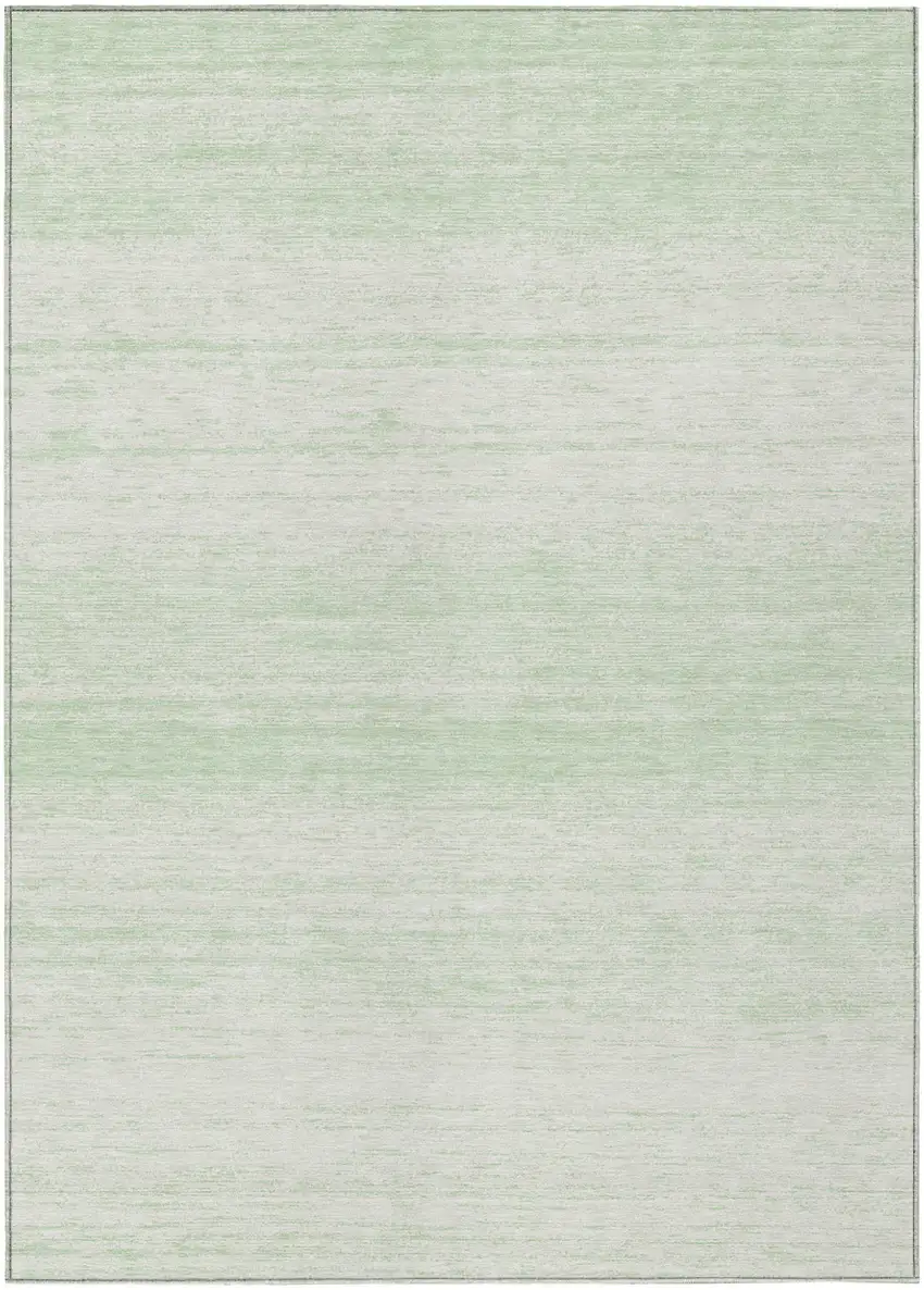 Mint Green And Ivory Striped Washable Indoor Outdoor Area Rug Photo 2