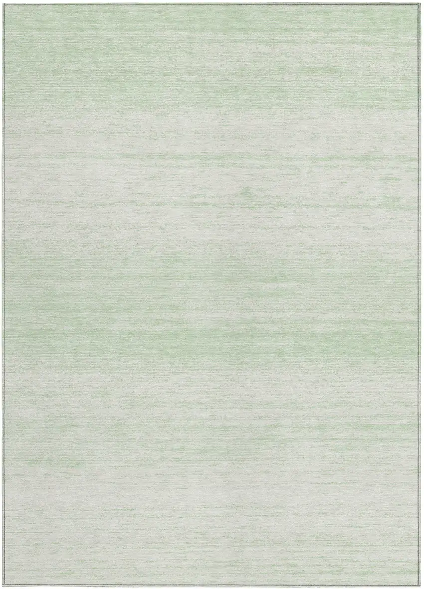 Mint Green And Ivory Striped Washable Indoor Outdoor Area Rug Photo 7