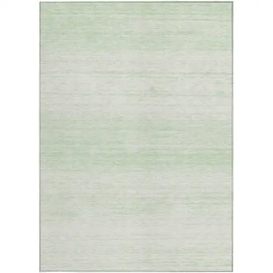 Mint Green And Ivory Striped Washable Indoor Outdoor Area Rug Photo 7
