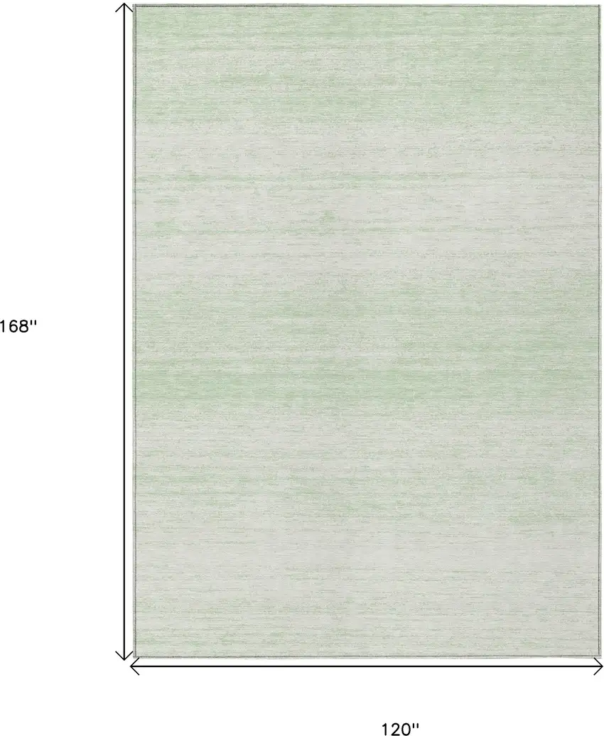 Mint Green And Ivory Striped Washable Indoor Outdoor Area Rug Photo 3