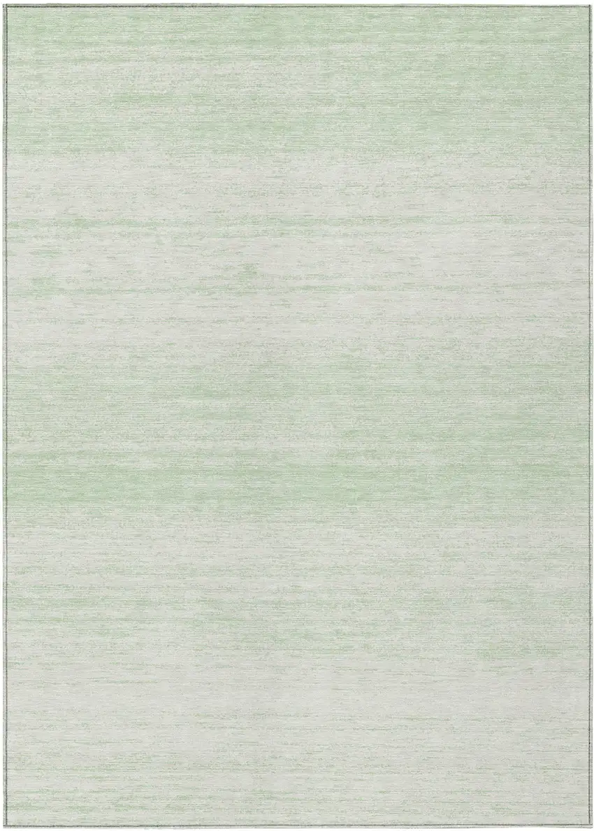Mint Green And Ivory Striped Washable Indoor Outdoor Area Rug Photo 2