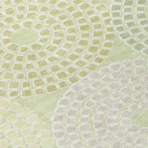 Photo of Mint Green And Light Purple Geometric Washable Indoor Outdoor Area Rug