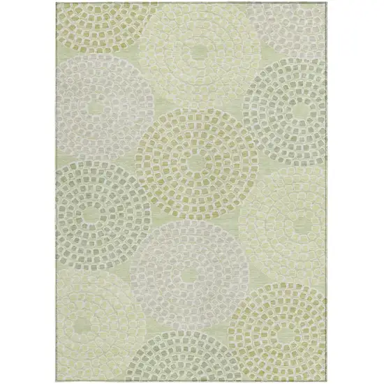 Mint Green And Light Purple Geometric Washable Indoor Outdoor Area Rug Photo 7