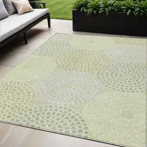 Photo of Mint Green And Light Purple Geometric Washable Indoor Outdoor Area Rug