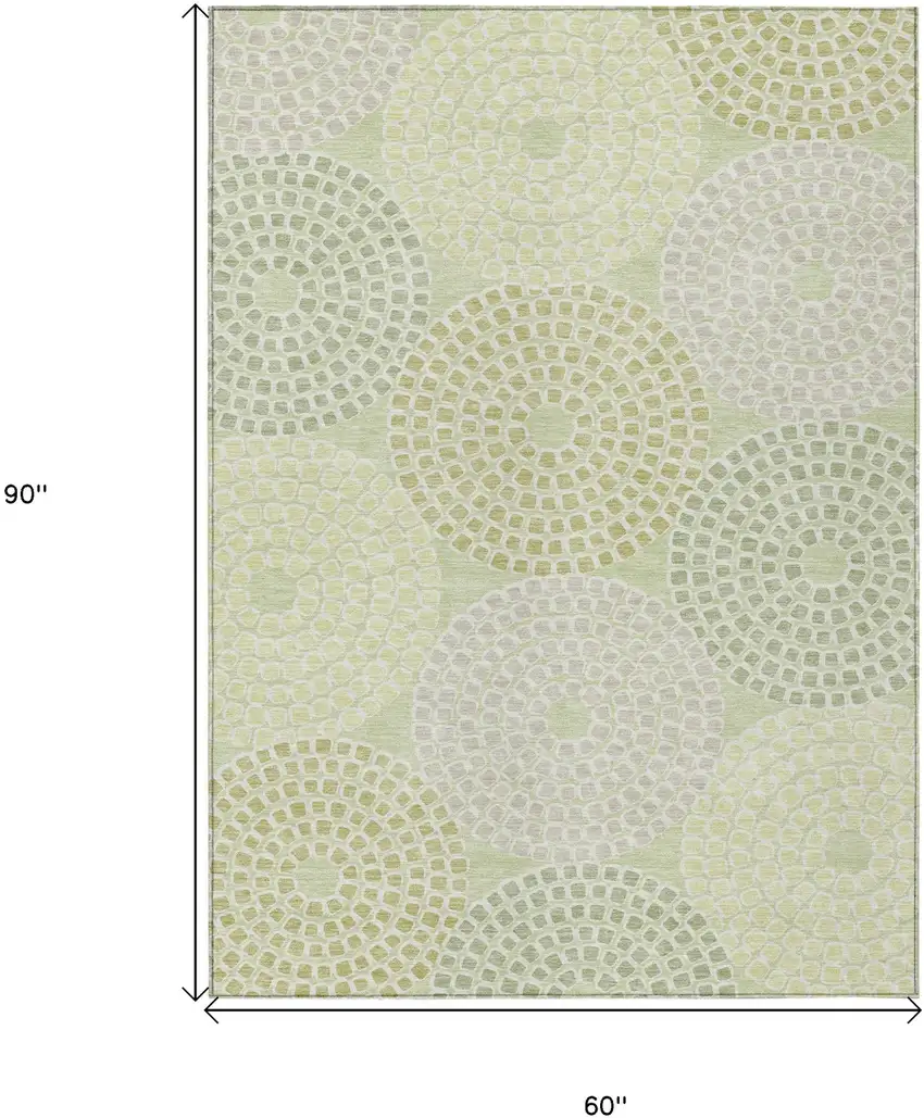 Mint Green And Light Purple Geometric Washable Indoor Outdoor Area Rug Photo 3