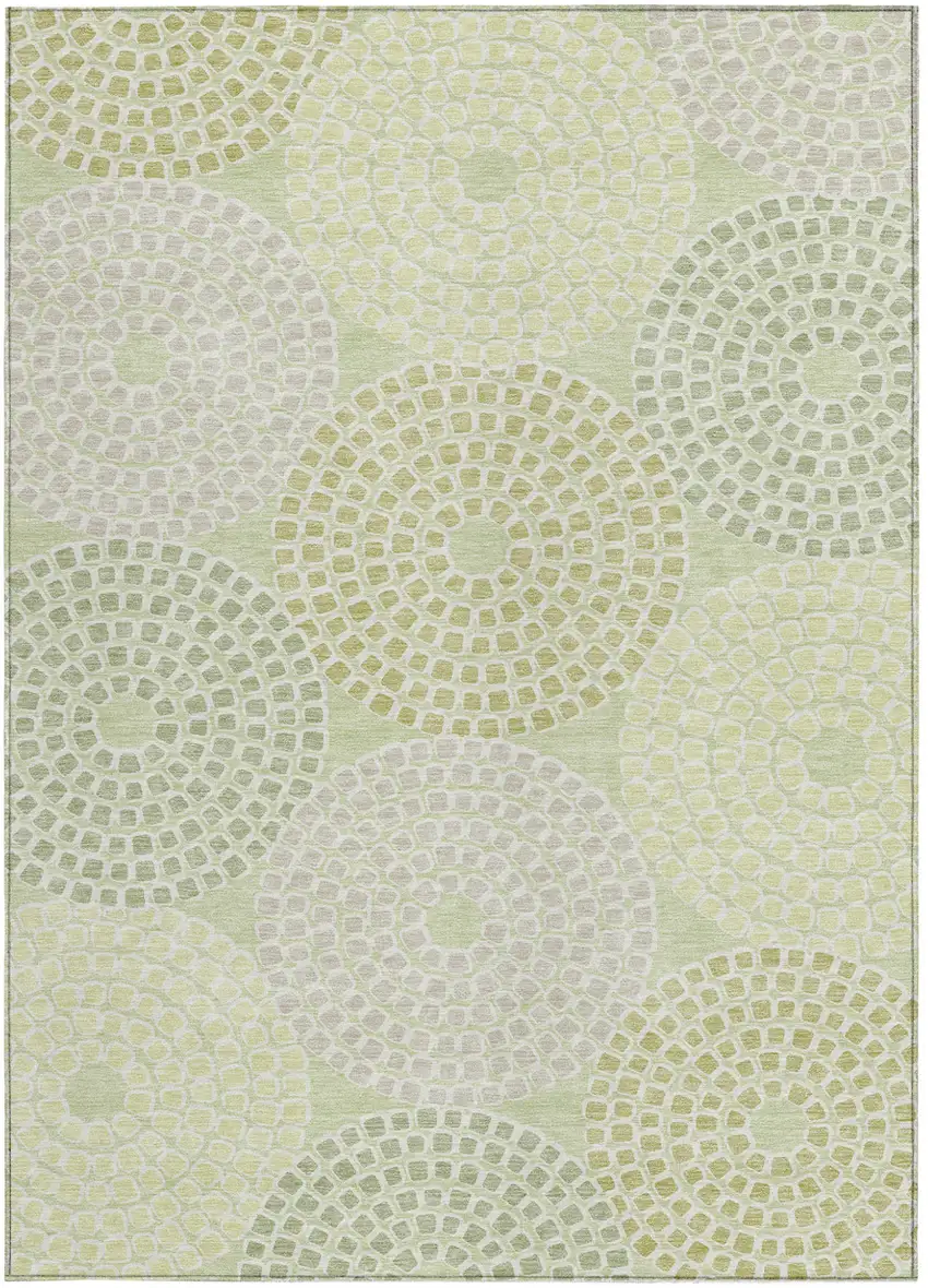 Mint Green And Light Purple Geometric Washable Indoor Outdoor Area Rug Photo 8