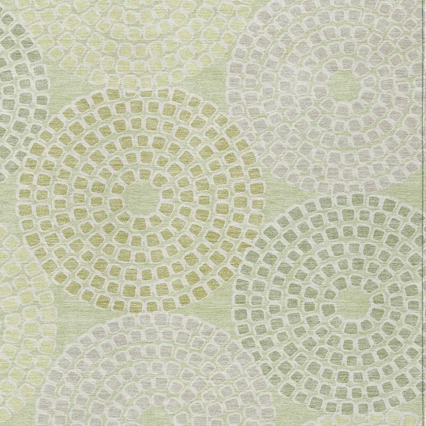 Mint Green And Light Purple Geometric Washable Indoor Outdoor Area Rug Photo 7