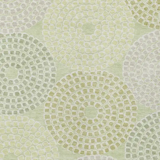 Mint Green And Light Purple Geometric Washable Indoor Outdoor Area Rug Photo 7