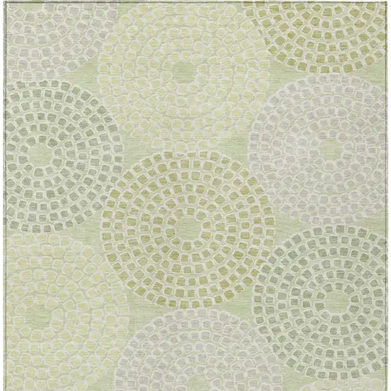 Mint Green And Light Purple Geometric Washable Indoor Outdoor Area Rug Photo 8