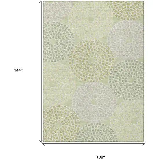 Mint Green And Light Purple Geometric Washable Indoor Outdoor Area Rug Photo 3