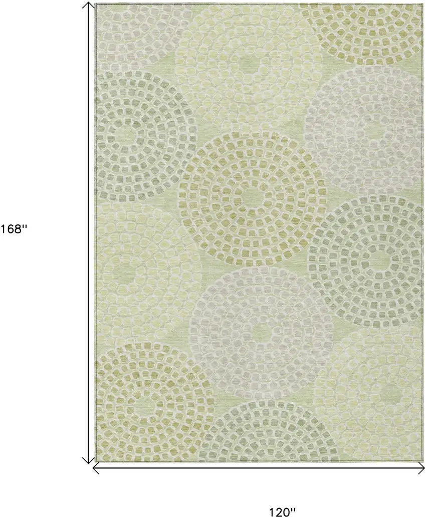 Mint Green And Light Purple Geometric Washable Indoor Outdoor Area Rug Photo 3