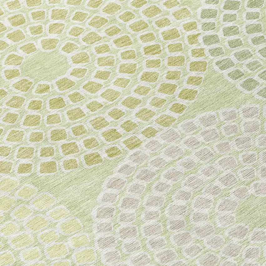 Mint Green And Light Purple Geometric Washable Indoor Outdoor Area Rug Photo 6