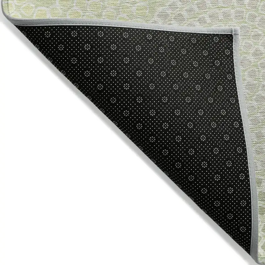 Mint Green And Light Purple Geometric Washable Indoor Outdoor Area Rug Photo 4
